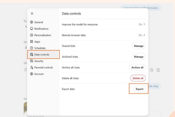 4 cách xuất nội dung ChatGPT sang PDF, Docs không bị lỗi format 11 Cách 3: Tính năng Export Data từ OpenAI