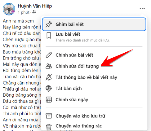 chinh sua doi tuong