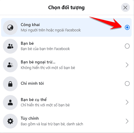 cong khai mo nut chia se bai viet fb