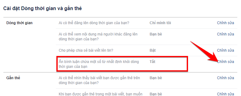 Bật tính năng chặn bình luận xúc phạm hoặc làm phiền trên Facebook 13 nhấn Chỉnh sửa.