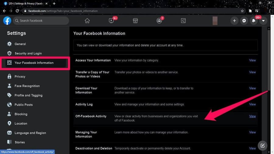 Cách chặn Facebook theo dõi bạn toàn tập 29 Your Facebook Information