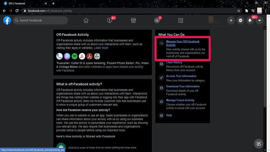 Cách chặn Facebook theo dõi bạn toàn tập 30 Manage your Off-Facebook Activity