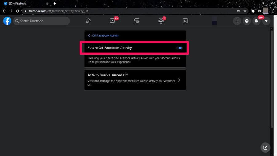 Cách chặn Facebook theo dõi bạn toàn tập 32 Future Facebook Activity button