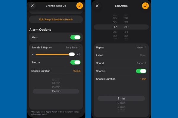 Cách chỉnh thời gian hoãn báo thức iOS 26