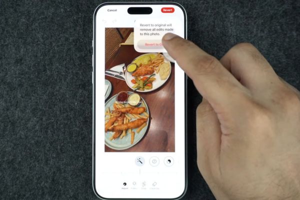 Chọn Revert để đưa bức ảnh trở về trạng thái gốc