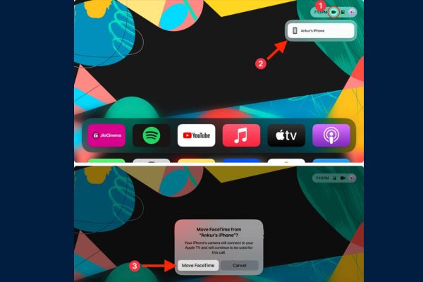Nhấn "Move FaceTime"