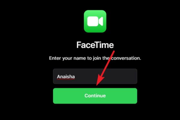 Cách dùng FaceTime trên điện thoại Android, không cần tải app 14 Nhập tên để hiển thị trong cuộc gọi