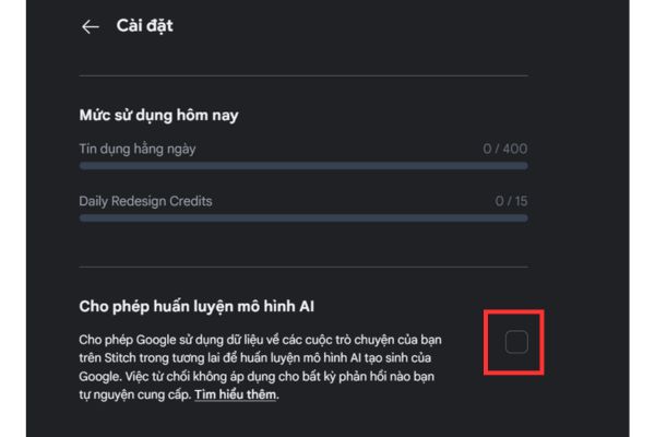 Tắt Google sử dụng dữ liệu để huấn luyện AI