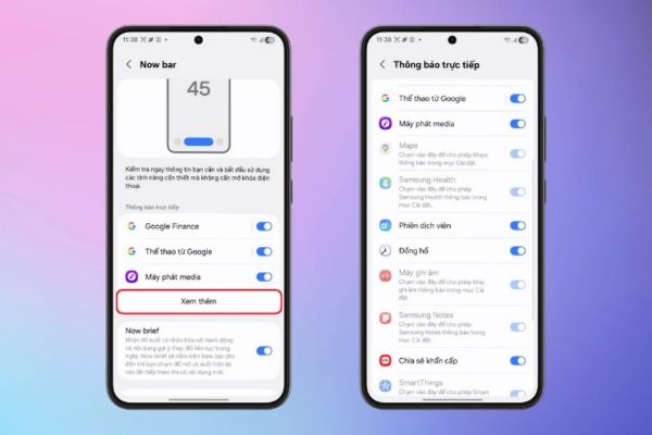 Cách dùng Now Bar hiệu quả trên Samsung: Từ màn hình khóa đến AOD 12 Gạt công tắc sang chế độ bật cho các ứng dụng