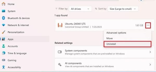Hướng dẫn gỡ cài đặt WSL trên Windows 11