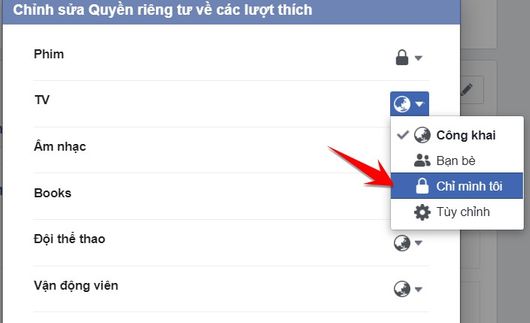 Cách không cho bạn bè thấy mình Like và Comment trên Facebook 11 Chuyển từ Công khai qua Chỉ mình tôi để không cho bạn bè thấy mình Like