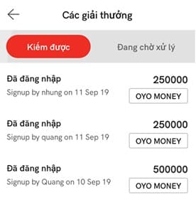tiền kiếm được từ oyo