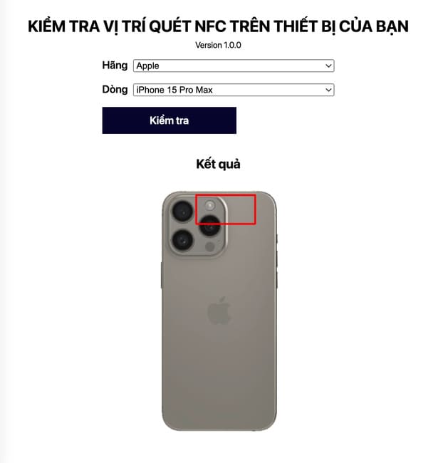 Cách kiểm tra vị trí đầu đọc NFC trên điện thoại 6 Chọn hãng và dòng điện thoại mà mình đang sử dụng