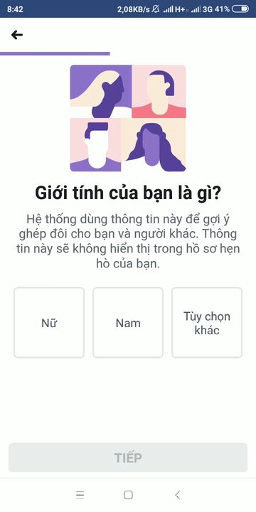 Cách mở tính năng Hẹn hò Facebook (Secret Crush) 17 Chọn giới tính của bạn: