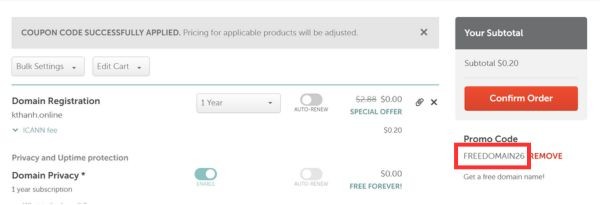 Cách mua tên miền giá rẻ .online/.store/.site chỉ với 5k 12 Áp dụng mã và thanh toán
