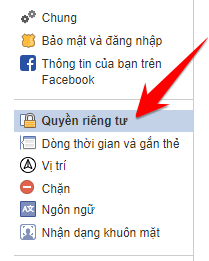 Cách ẩn danh trên Facebook khỏi sự tìm kiếm của người khác 15 tiếp tục truy cập vào Quyền riêng tư