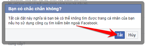 Cách ẩn danh trên Facebook khỏi sự tìm kiếm của người khác 20 Xác nhận Tắt