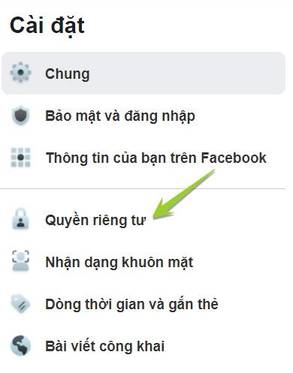 Cách ẩn thông tin cá nhân Facebook của bạn đối với người khác 14 Chọn 'Quyền riêng tư'