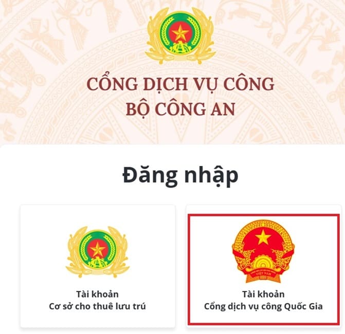 Cách đăng ký làm căn cước cho trẻ dưới 14 tuổi online tại nhà 16 Chọn Tài khoản Cổng dịch vụ công Quốc Gia