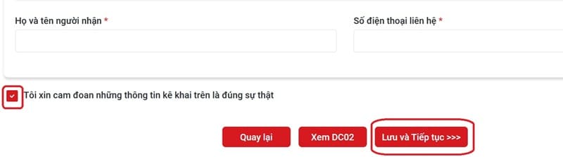 Cách đăng ký làm căn cước cho trẻ dưới 14 tuổi online tại nhà 22 Đánh dấu tích > Bấm ‘Lưu và tiếp tục’.