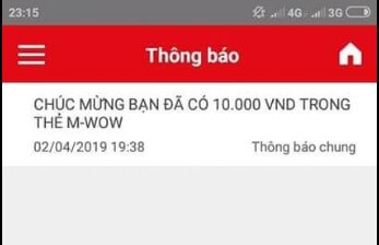 tiền sẽ được cộng vào tài khoản MSB