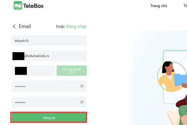 Đăng ký tài khoản Telebox