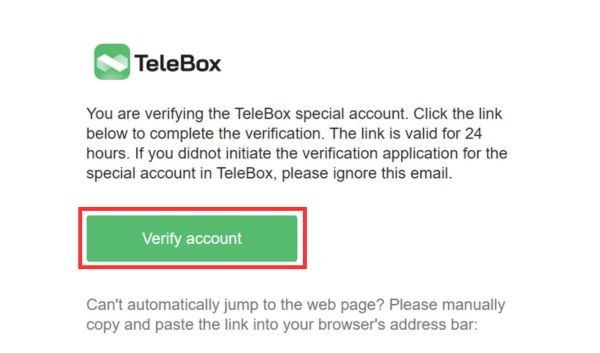 Nhấn Verify Account