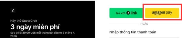 Chọn phương thức Amazon Pay