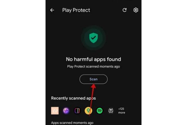 Cách phát hiện mã độc trong file APK trên Android 14 Nhấn vào nút Scan