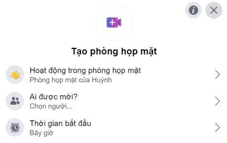 tạo phòng họp mặt