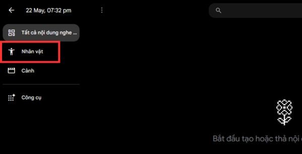Cách tự tạo App Video AI để dùng Omni, Nano Banana không cần API Key 19 Truy cập vào mục Nhân vật