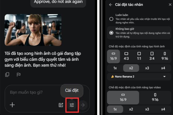 Cách tự tạo App Video AI để dùng Omni, Nano Banana không cần API Key 23 Bấm vào biểu tượng Cài đặt