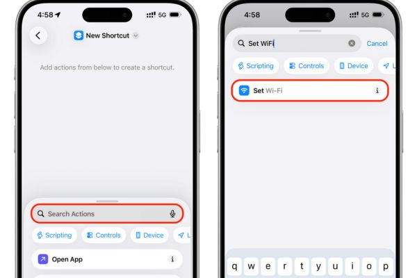 Cách thêm nút WiFi Bluetooth vào màn hình chính iPhone 14 Gõ từ khóa Set WiFi