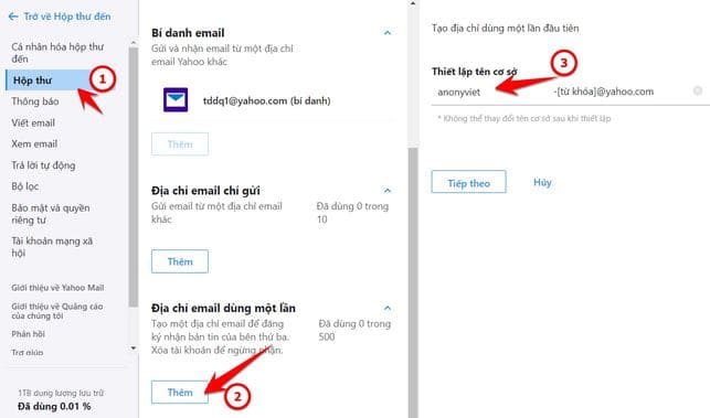 Cách tạo Mail Yahoo ảo để đăng ký Clone Facebook 11 Tạo địa chỉ Email dùng một lần