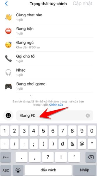 dang trang thai messenger