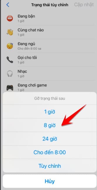 thoi gian hien thi status messenger