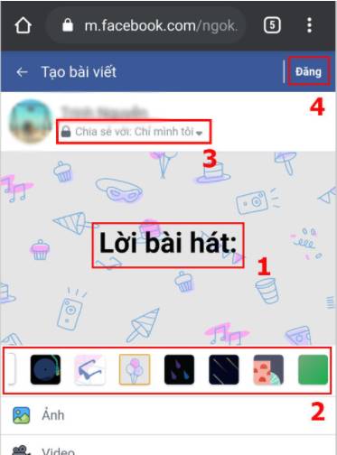 đăng status dài bằng nền màu trên Facebook