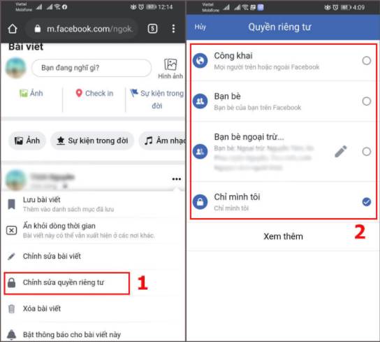 chỉnh quyền riêng tư