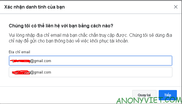 Cách vượt Xác thực 2 yếu tố cho Facebook mới nhất 16 Chọn mail mà bạn muốn gửi về