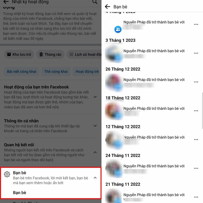 Cách xem ngày kết bạn trên Facebook