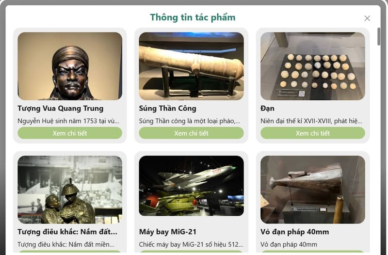 Nhấn vào mục Tác phẩm