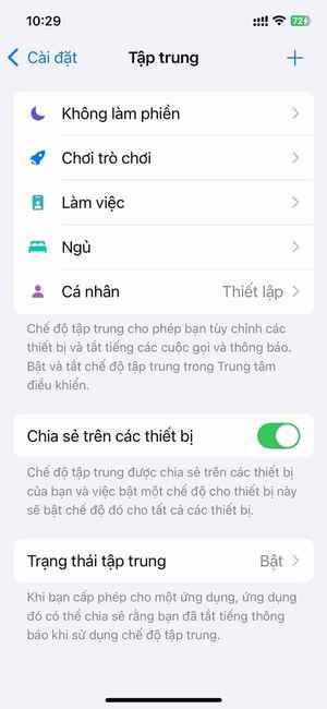 Tùy chỉnh Game Mode trong phần Tập Trung