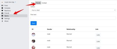 Friends - Tự động Post lên tường, chọc, xuất file danh sách bạn bè