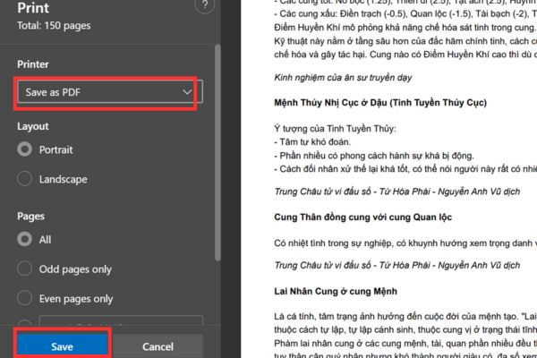 Hướng dẫn các bước xem tử vi bằng ChatGPT 9 Lưu thành file pdf về máy