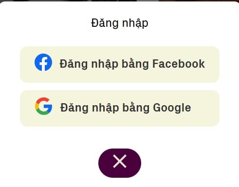 Hướng dẫn cách bình chọn WeChoice Awards 2024 10 Đăng nhập bằng tài khoản Facebook hoặc Google