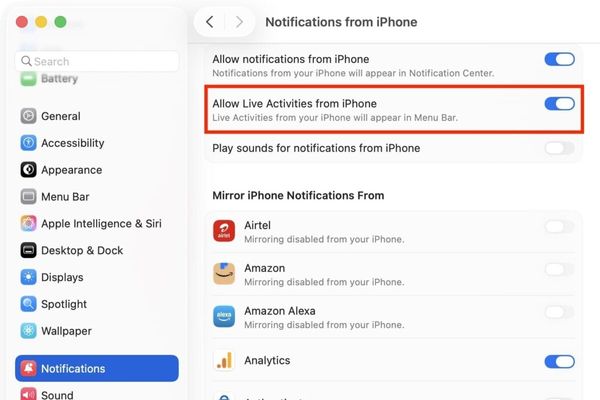 Hướng dẫn cách dùng Live Activities trên macOS 26 14 Cách kích hoạt Live Activities từ iPhone trên máy Mac