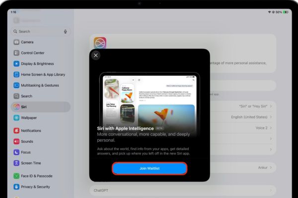 Hướng dẫn cách kích hoạt Siri mới trên iOS 27 20 Tếp tục chọn Join Waitlist