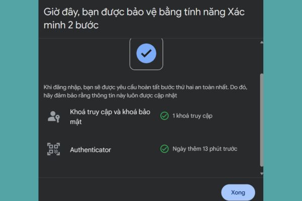Hướng dẫn cách nhận Google AI Pro 1 năm miễn phí cho tài khoản mới 36 Thông báo xác minh 2 bước thành công