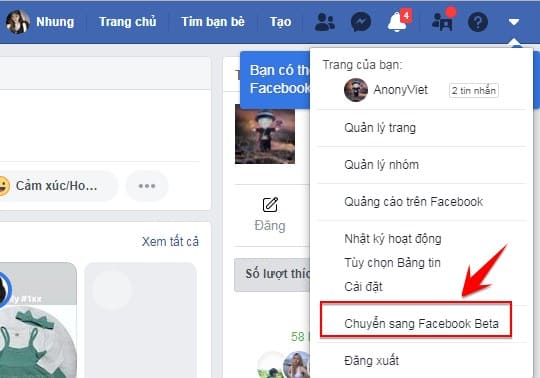 Hướng dẫn cách sử dụng thiết kế mới Facebook Beta 13 Hướng dẫn cách sử dụng thiết kế mới Facebook Beta 3