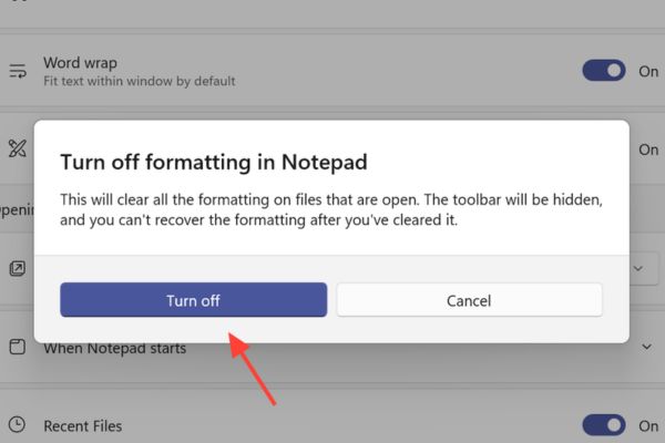 Hướng dẫn cách tạo bảng trong Notepad Windows 11 16 Hướng dẫn tắt tính năng tạo bảng
